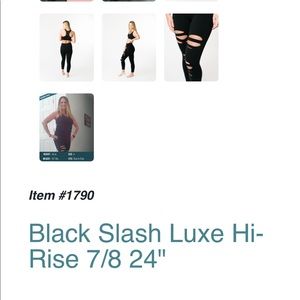 ZYIA Black slash leggings 8-10
